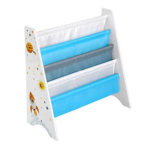Songmics Libreria per Bambini Organizzatore Scaffale con Accessorio Anti-ribaltamento