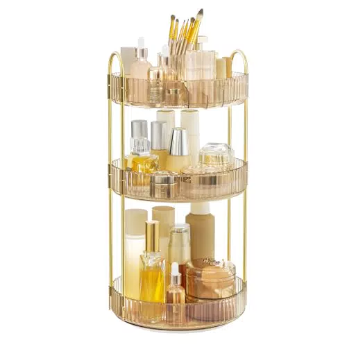 SONGMICS Organizer Rotondo a 3 Livelli per Trucco e Gioielli JKA011A01
