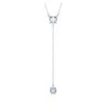 Swarovski Collana a Y Attract Placcata Rodio con Taglio Round