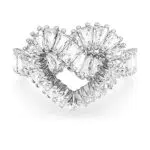 Swarovski Anello Matrix con Motivo a Cuore in Zirconia e Cristalli Placcato Rodio