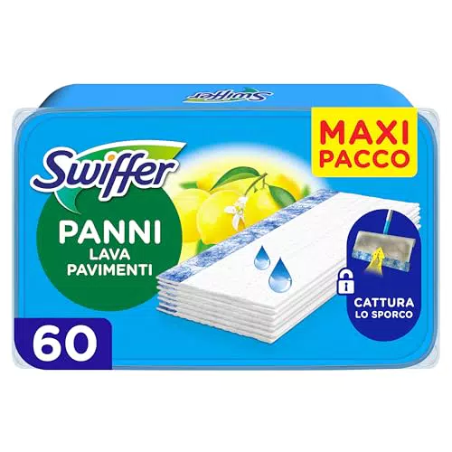 Swiffer Wet Lavapavimenti, Panni Umidi per Pulizia Profonda di Tutti i Pavimenti