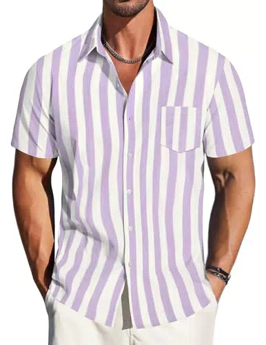 TARAINYA Camicia in Lino Uomo Maniche Corte Estiva Casual Hawaiana Regular Fit