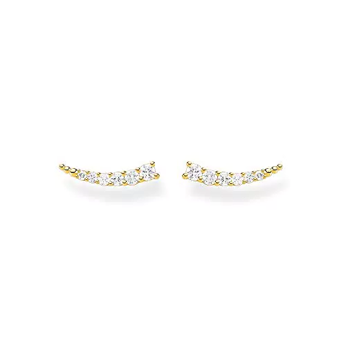 Thomas Sabo Orecchini Ear Climber con Pietre Bianche in Argento Sterling 925