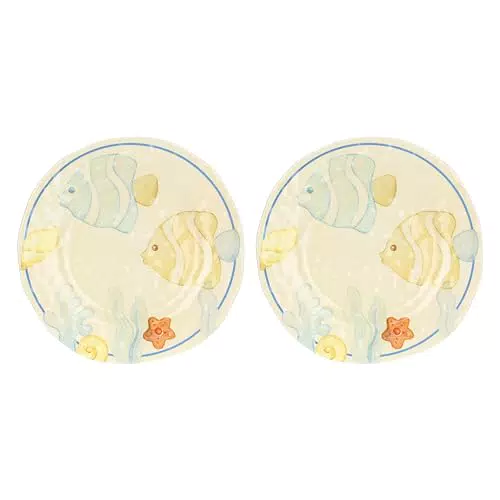 THUN Set Piatti Piani in Melammina Linea Mare da Amare - Idea Regalo per la Cucina