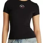 Tommy Jeans T-Shirt Slim Fit Donna Essential Logo Maniche Corte