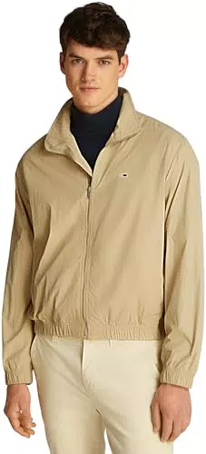 Tommy Jeans Uomo Giacca a Vento Jacke Essential Colletto alla Coreana