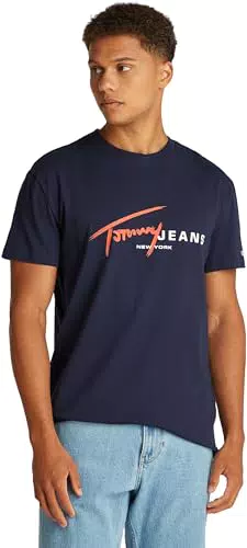 Tommy Jeans Tjm Reg Signtr Dna Tee - Maglietta a Maniche Corte Uomo