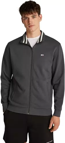 Tommy Jeans Felpa Uomo con Cerniera Fleece Zip Thru Regular Fit