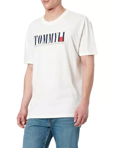 Tommy Jeans T-Shirt Uomo Maniche Corte Flag Tee Regular Fit