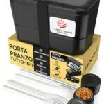 Umami Porta Pranzo Ergonomico Impilabile con Scomparti e Posate, Microonde e Lavastoviglie