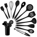 Homikit Utensili Cucina in Silicone, Mestoli Resistente al Calore con Supporto