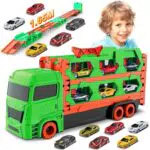 VATOS Camion Giocattolo con Pista Portatile per Bambini dai 3 ai 6 Anni