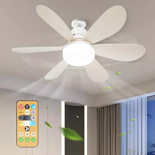Ventilatore da Soffitto Con Luce e Telecomando - Super Silenzioso E27