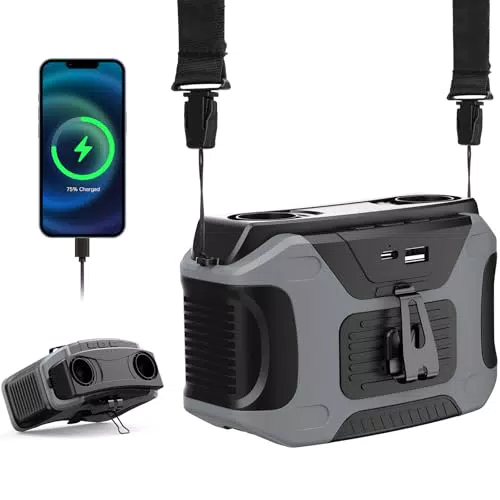 Ventilatore Portatile Ricaricabile 20000mAh con Clip da Cintura - 40 Ore di Autonomia