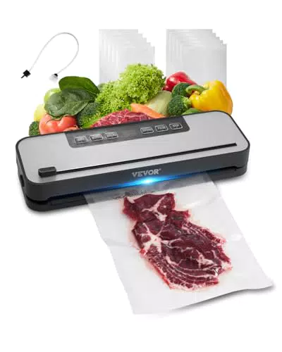 VEVOR Macchina per Sottovuoto 100 W con Sigillatura Automatica e Taglierina Integrata