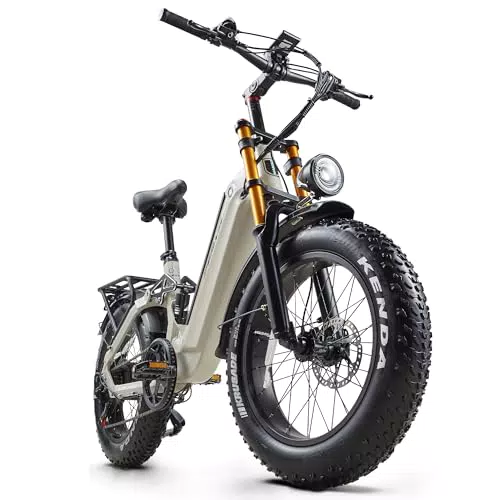 Bicicletta Elettrica VOZCVOX 20 Pollici con Doppia Sospensione e Autonomia Fino a 80 km