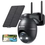 YESKANO Telecamera Wi-Fi Esterna con Pannello Solare, PTZ 360°, Visione Notturna