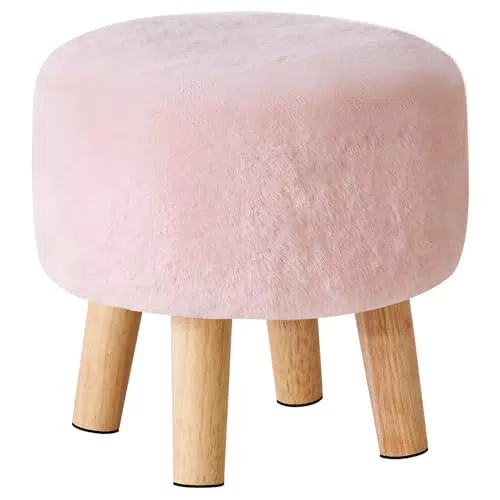 YMYNY Sgabello Ottomano Poggiapiedi in Poliestere con Gambe in Legno Antiscivolo