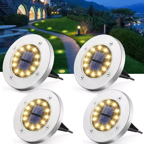 Lampade Solari da Giardino con LED, Impermeabili IP65 in Acciaio Inox