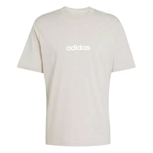 Adidas Uomo Essentials Linear T-Shirt in Single Jersey