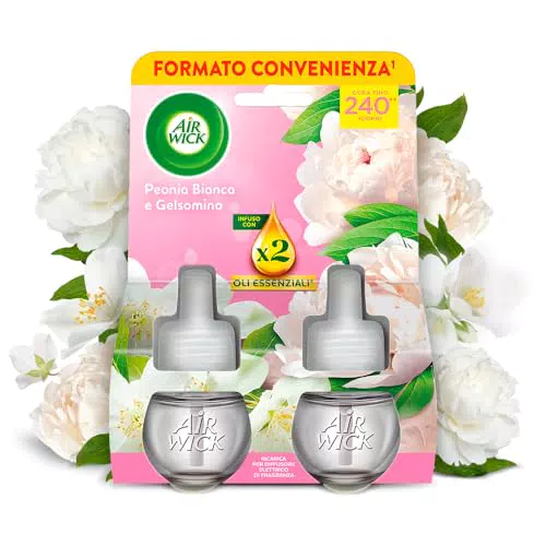 Air Wick Diffusore Elettrico di Oli Essenziali alla Fragranza di Peonia e Gelsomino