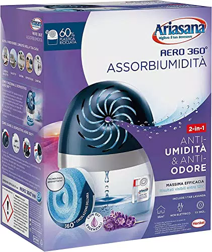 Ariasana Aero 360° Deumidificatore Ricaricabile Contro Muffa e Condensa