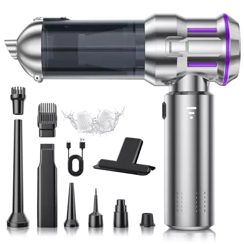 Aspirabriciole Senza Fili, 22000Pa Aspirapolvere Auto 4 in 1 con Scarico Polvere Automatico a un Tocco