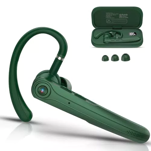 Auricolare Bluetooth Singolo V5.4 con Microfoni Doppio CVC8.0 e ENC