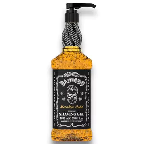 BANDIDO Metallic Gold Shaving Gel Moisturizing Effect 3 1000ml - Gel da barba trasparente
