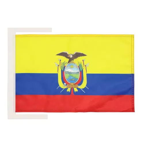 AZ FLAG Bandiera Ecuador 45x30 cm - Bandierina Ecuadorena con cordicelle