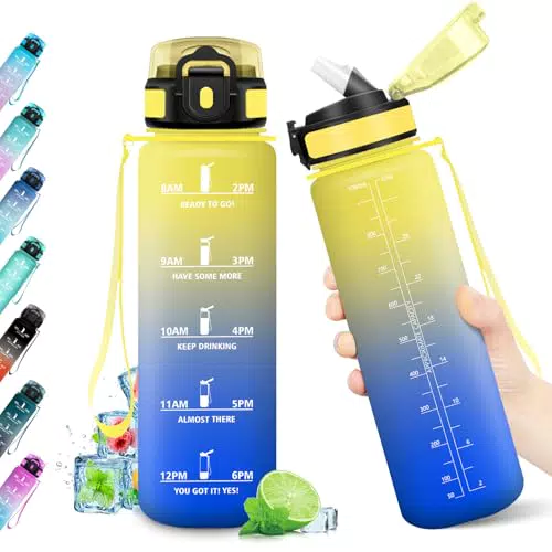 BrandName Borraccia Motivazionale 1L Riutilizzabile BPA Free per Fitness e Ufficio
