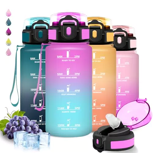 Borraccia Motivazionale 500ml con Cannuccia, Senza Perdite e Facile da Pulire