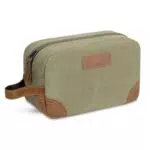 Organizer da viaggio in pelle impermeabile per uomo - Borsa da toilette doppio kit