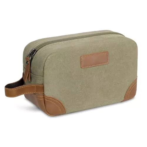 Organizer da viaggio in pelle impermeabile per uomo - Borsa da toilette doppio kit