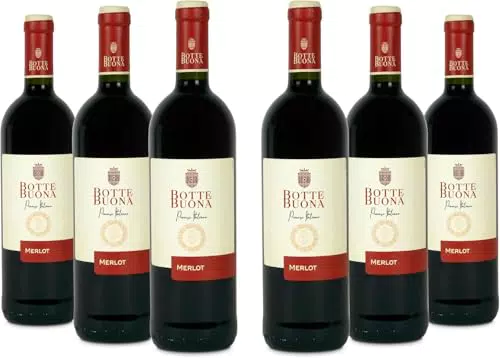BotteBuona Vino Rosso Merlot Italiano dal Gusto Raffinato e Profumo Fruttato