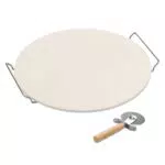 Brigros MasterCook - Pietra Refrattaria per Pizza e Tagliapizza in Acciaio Inox