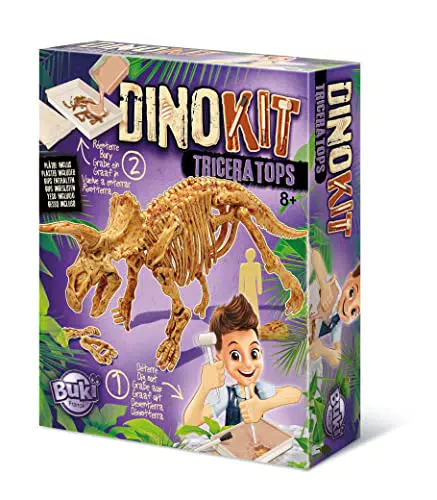 Buki Kit da Scavare Triceratopo - Gioco Educativo per Bambini