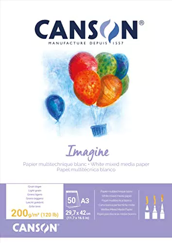 Canson Imagine Carta da Disegno A3 Grana Leggera Collato 1 Lato