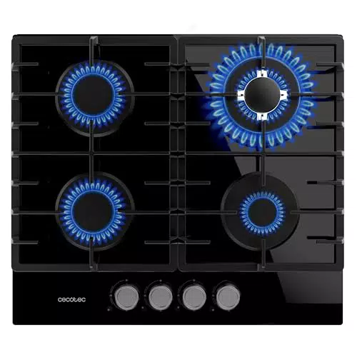 Cecotec Piano cottura a gas Bolero Squad G 4200F Glass Black. 8000W