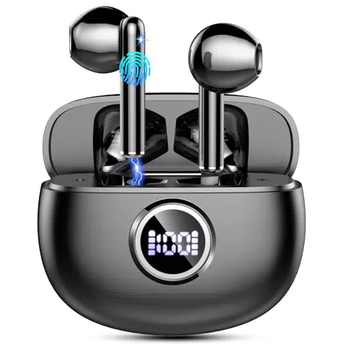 Cuffie Bluetooth 5.3 con Cancellazione Rumore e Microfono HD, Impermeabili IP7