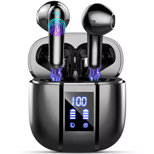 Cuffie Bluetooth 5.4 HiFi, Cancellazione Rumore, Impermeabili IP7, LED Display