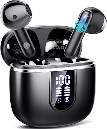 Cuffie Bluetooth, Auricolari Bluetooth 5.4 con 4 ENC HD Mics Immersivo