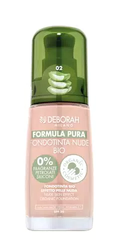 Deborah Milano Fondotinta Formula Pura Nude BIO con Vitamina C e Aloe Vera SPF 20