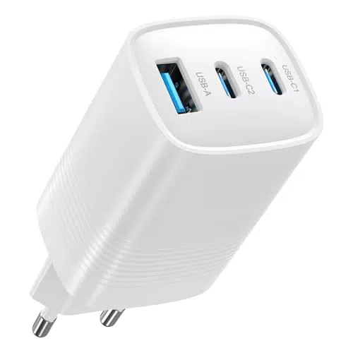 DEESOOCO Caricatore USB-C 67W Rapido GaN a 3 porte per MacBook, iPhone e Galaxy