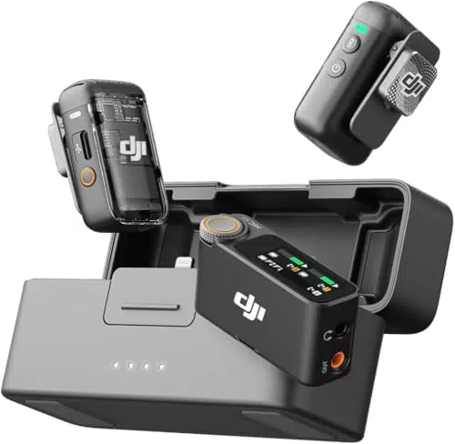 DJI Mic 2 - Microfono wireless con eliminazione del rumore e registrazione 32 bit