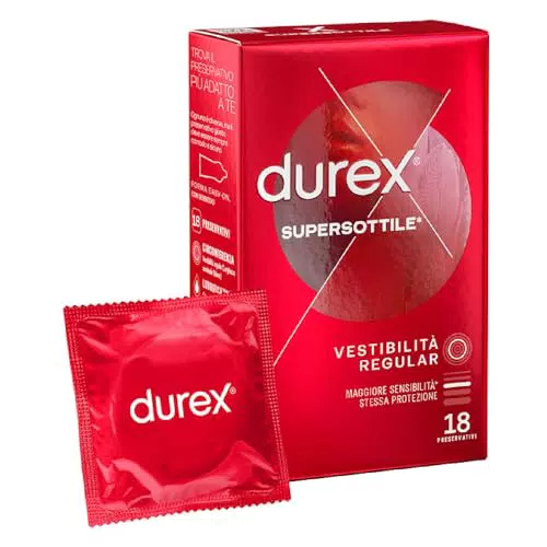 Durex SuperSottile - Preservativi Ultra Sottili Vestibilità Regular