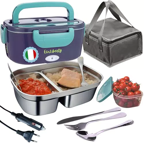 EcoLiberty Scaldavivande Elettrico Portatile 80W per Auto, Ufficio e Cantieri