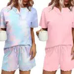 Ekouaer Pigiama Corto Donna, Set di Abbigliamento da Notte Sexy con Bottoni
