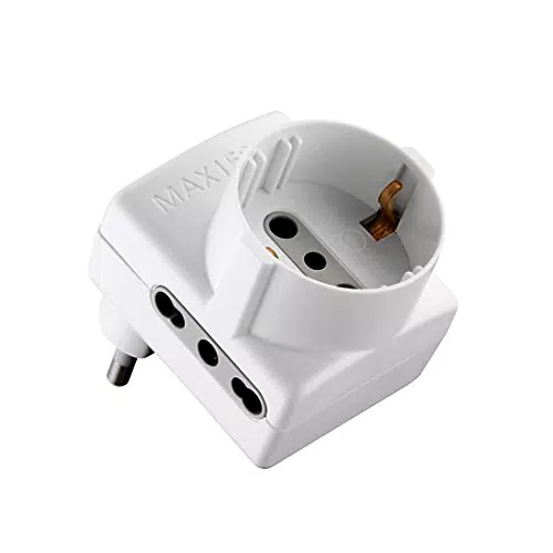 Electraline Adattatore Multipresa Schuko 10/16A - 230V, Modello 70066