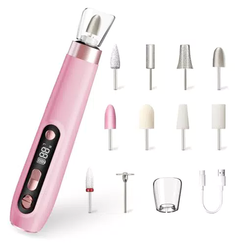 Engerwall Set Fresa Professionale per Unghie - Lima Elettrica Portatile Senza Fili